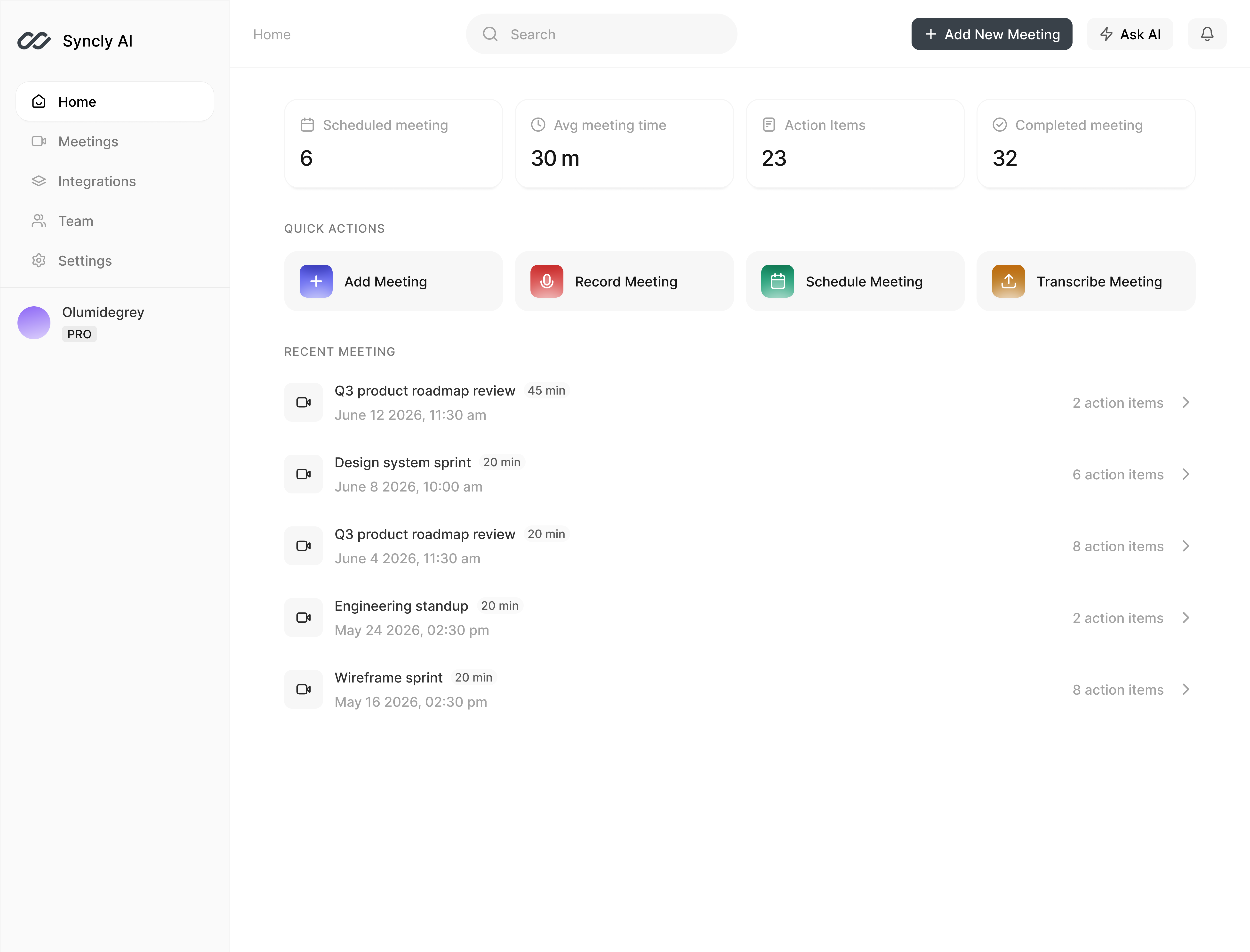 Syncly AI Home